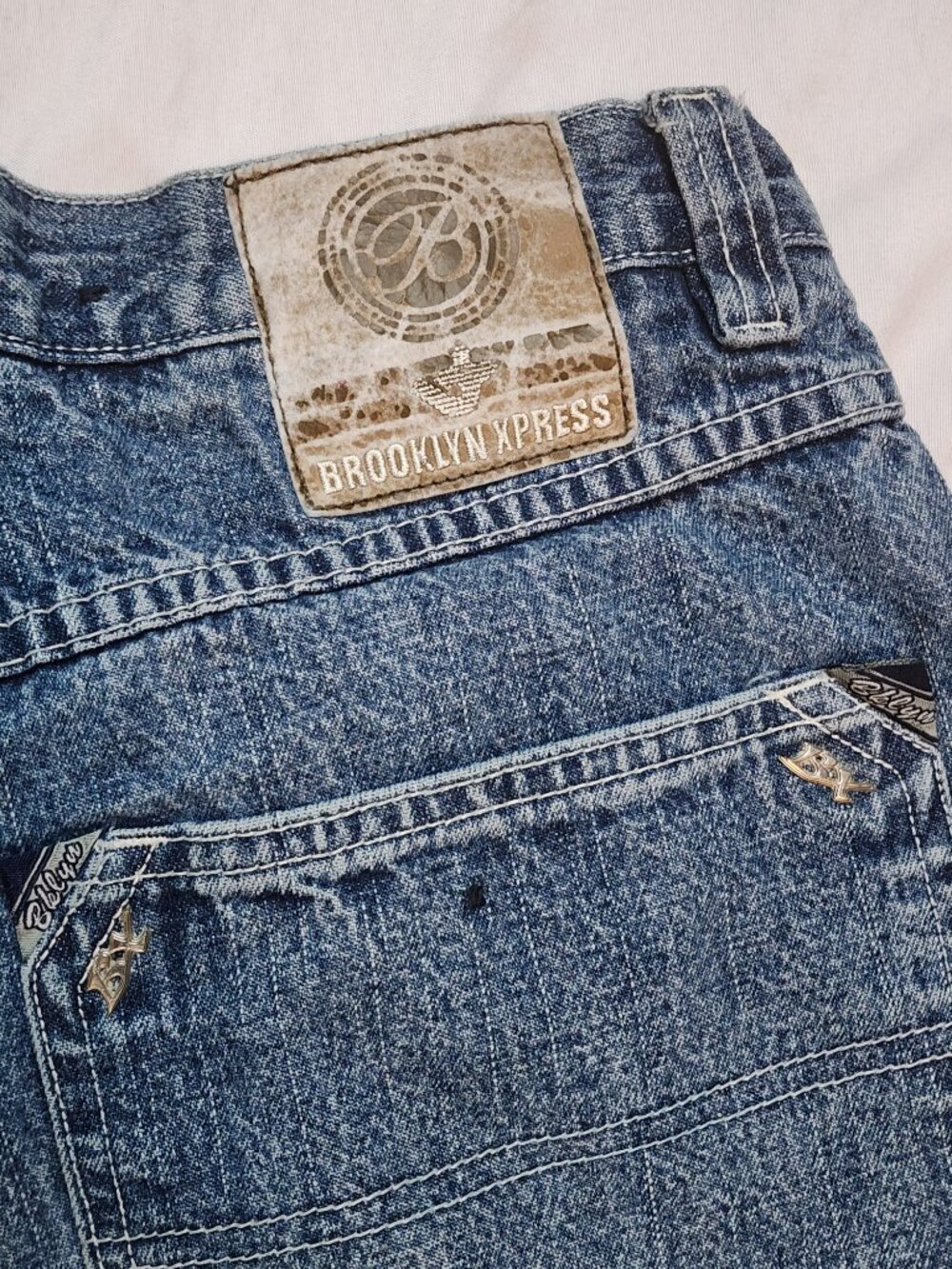 Vintage Brooklyn Xpress Size 32 Baggy Carpenter Jeans Y2K Skater - Picture 11 of 13